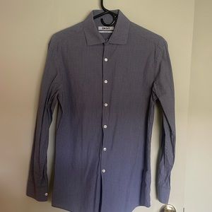 DKNY - slim fit - men’s plaid button down dress shirt. 14 1/2 32/33